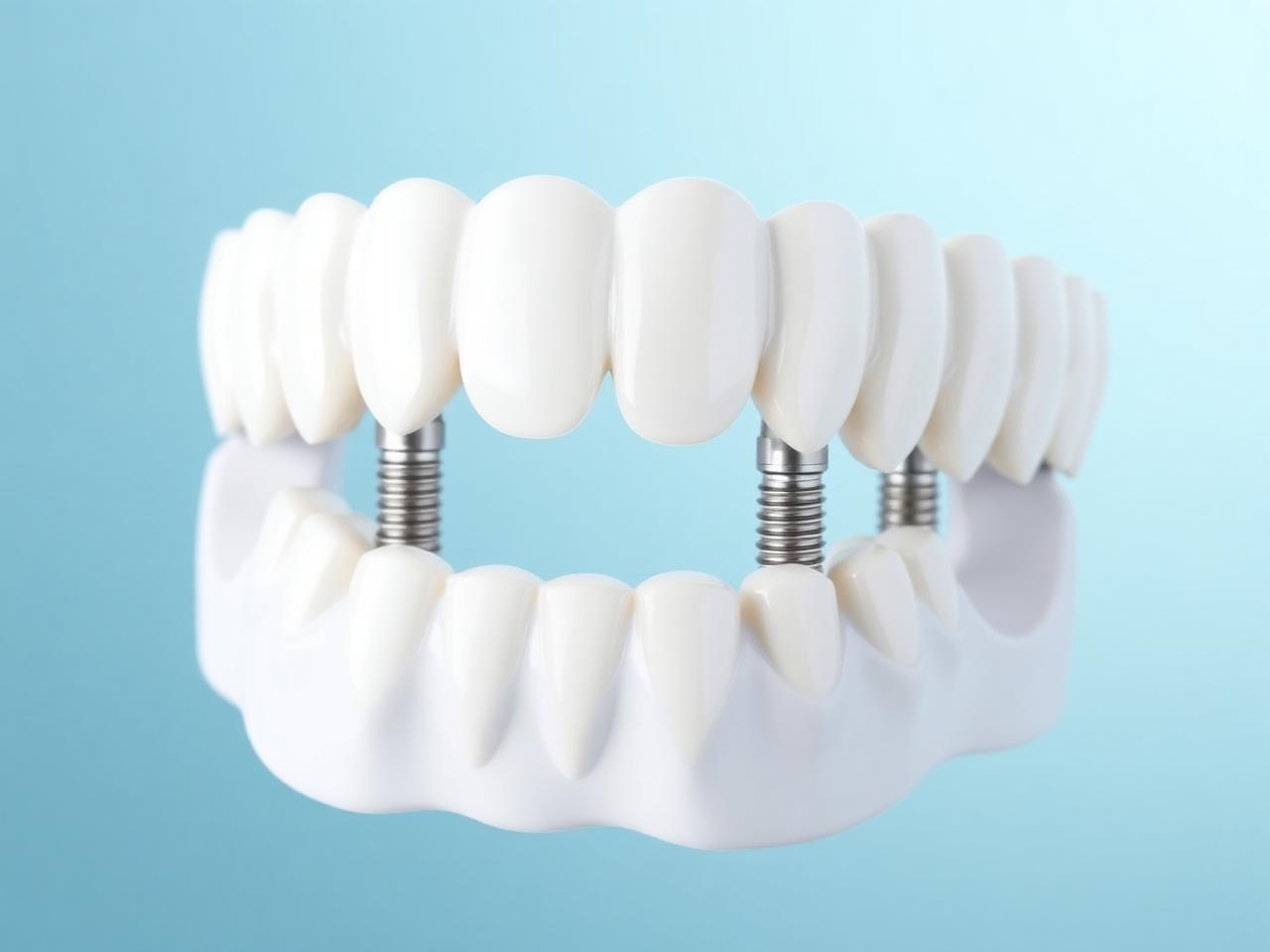 Full arch All-on-X zirconia dental implant bridge